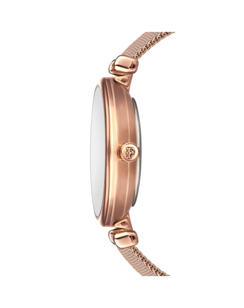  Set Montre Femme 2 Bracelets Portia en Acier & Diamant rose doré/noir