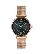  Set Montre Femme 2 Bracelets Portia en Acier & Diamant rose doré/noir