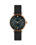  Set Montre Femme 2 Bracelets Portia en Acier & Diamant rose doré/noir