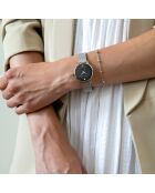 Set Montre Femme 2 Bracelets Infinity en Acier & Diamant argenté/noir