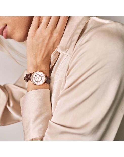 Montre Zoé en Acier & Diamant rose doré