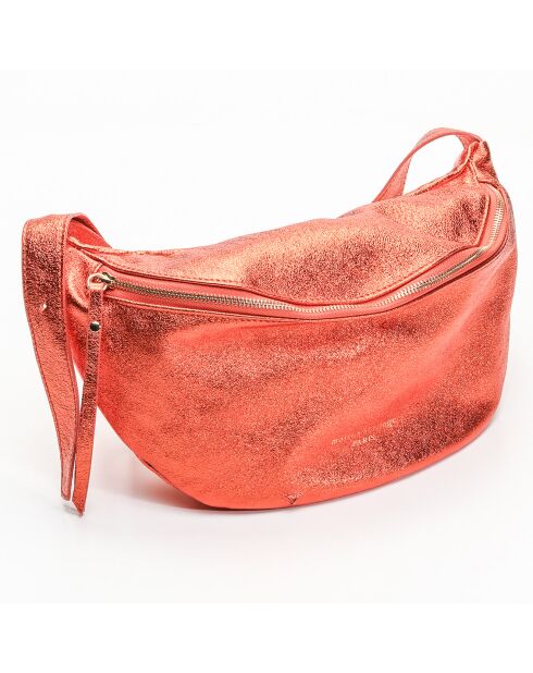 Sac banane en Cuir Rachel orange - 34x17 cm