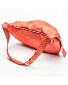 Sac banane en Cuir Rachel orange - 34x17 cm