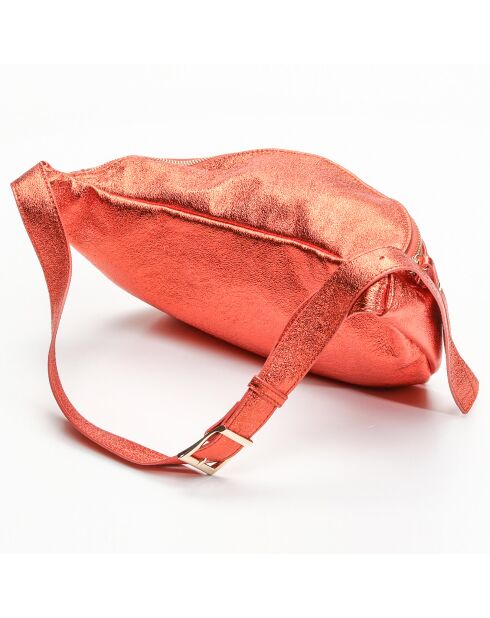 Sac banane en Cuir Rachel orange - 34x17 cm