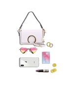 Giada witte leren schoudertas - 24x16x8cm