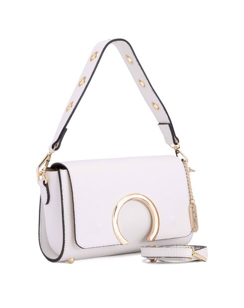 Giada weiße Schultertasche aus Leder - 24x16x8cm