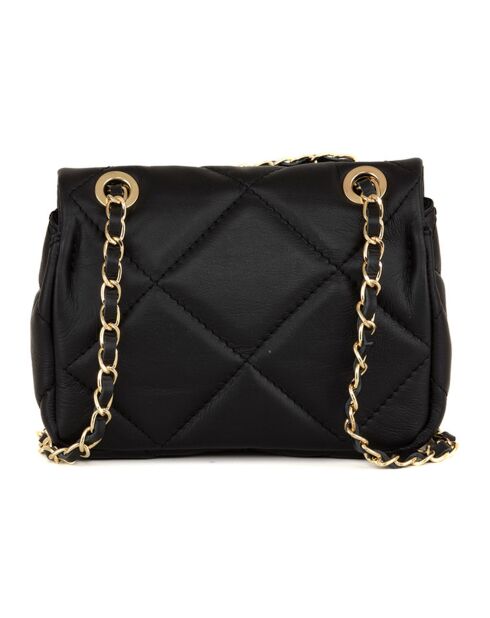 Zwarte Allegra leren schoudertas - 23x17x9cm