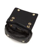 Zwarte Allegra leren schoudertas - 23x17x9cm