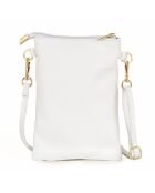 Sac bandoulière en Cuir Erica blanc - 14x21x1cm