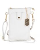 Sac bandoulière en Cuir Erica blanc - 14x21x1cm