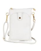 Sac bandoulière en Cuir Erica blanc - 14x21x1cm