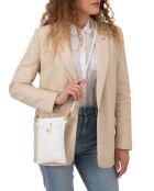 Sac bandoulière en Cuir Erica blanc - 14x21x1cm