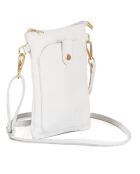 Sac bandoulière en Cuir Erica blanc - 14x21x1cm