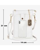 Sac bandoulière en Cuir Erica blanc - 14x21x1cm