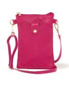 Erica fushia leren schoudertas - 14x21x1cm