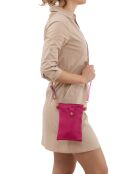 Erica fushia leren schoudertas - 14x21x1cm