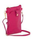 Erica fushia leren schoudertas - 14x21x1cm
