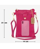 Erica fushia leren schoudertas - 14x21x1cm