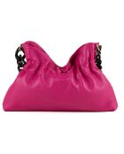 Fabrizia fushia leren schoudertas - 33x21x4cm