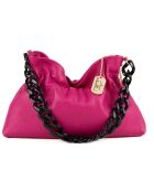 Fabrizia fushia leren schoudertas - 33x21x4cm