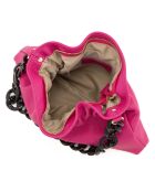Fabrizia fushia leren schoudertas - 33x21x4cm