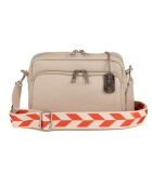 Erminia beige leren schoudertas - 22x17x9cm