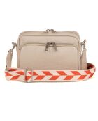 Erminia beige leren schoudertas - 22x17x9cm