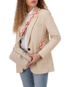 Erminia beige leren schoudertas - 22x17x9cm