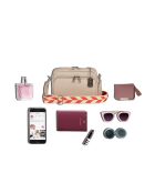 Erminia beige leren schoudertas - 22x17x9cm