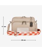 Erminia beige leren schoudertas - 22x17x9cm