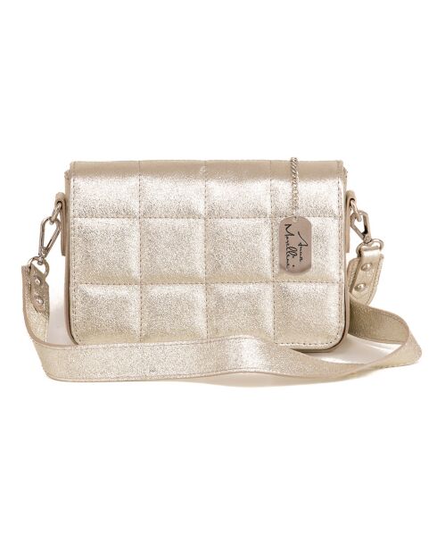 Marzia Platinum leren schoudertas - 22x15x6cm