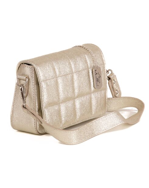 Marzia Platinum leren schoudertas - 22x15x6cm