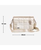 Marzia Platinum leren schoudertas - 22x15x6cm