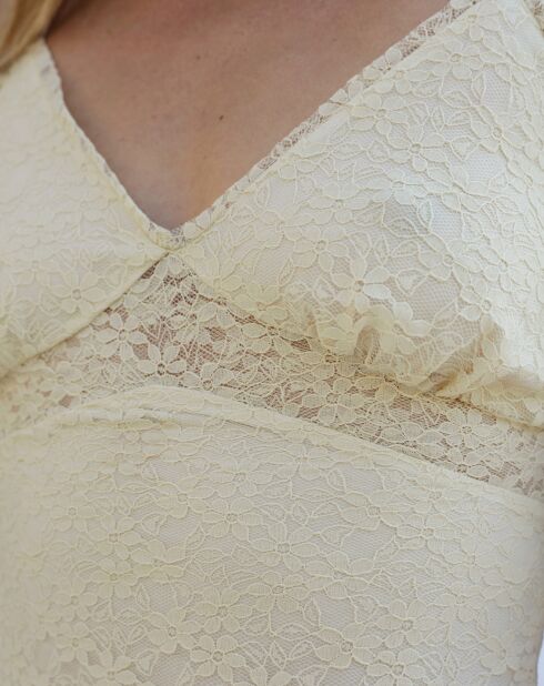 Zelda ecrufarbenes Spitzenkleid