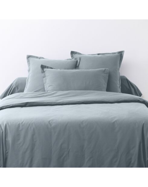 2 Taies d'oreiller en coton unies silver