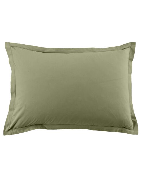 2 Taies d'oreiller en coton unies verveine