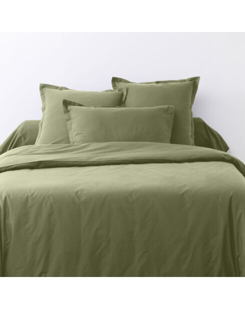 2 Taies d'oreiller en coton unies verveine
