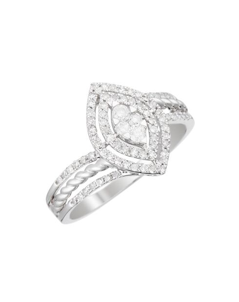 Bague Amour au premier regard Diamants 0.38 ct or blanc
