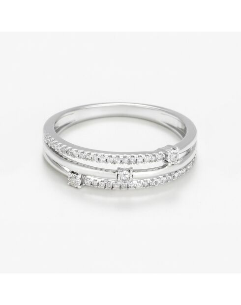 Bague Princesa Diamants 0.12 ct or blanc