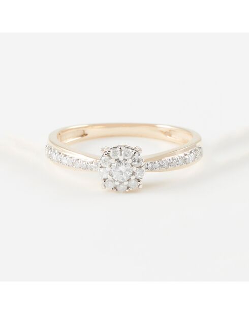 Principessa diamanten ring 0,28 kt geelgoud