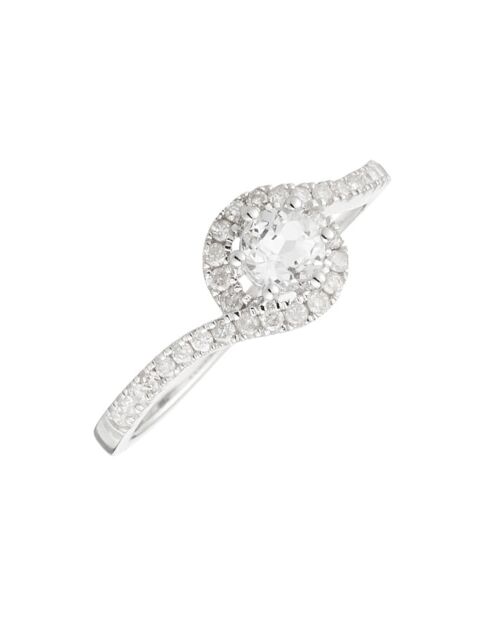Bague Sirana Diamants 0.202 ct & Topaze blanche 0.485 ct or blanc