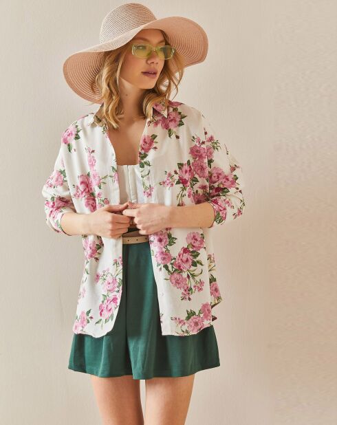 Chemise en Lin mélangé Clarence fuschia