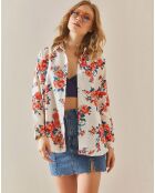 Chemise en Lin mélangé Clarence blanc fleuris