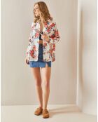 Chemise en Lin mélangé Clarence blanc fleuris