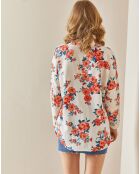 Chemise en Lin mélangé Clarence blanc fleuris