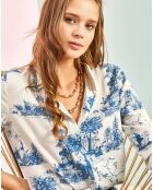 Chemise en Lin mélangé Anais bleue