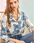 Chemise en Lin mélangé Anais bleue