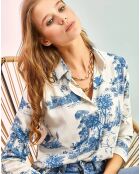 Chemise en Lin mélangé Anais bleue