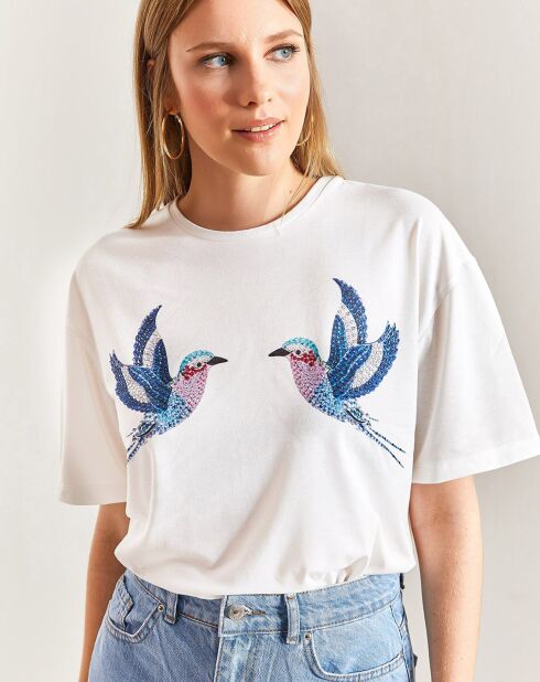 T-Shirt Vaiana bleu/blanc