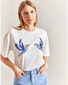 T-Shirt Vaiana bleu/blanc